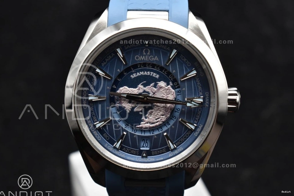 GMT Blue Edition Best Blue Super A8938 VSF Summer Dial on Worldtimer 511 Terra 1:1 Aqua 43mm Durable Clone Strap Rubber 0819